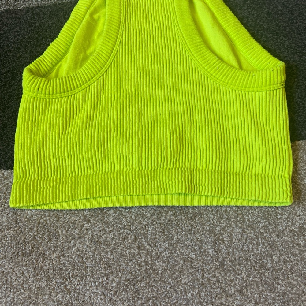 Aerie Superchill Real Good Crop Top Bralette M Green Sports Bra - Picture 9 of 9